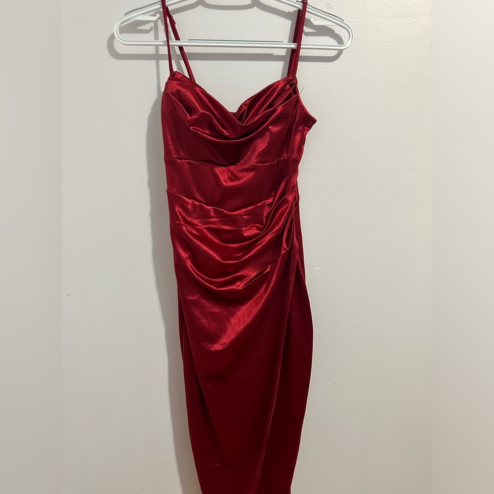 Red Satin Dress